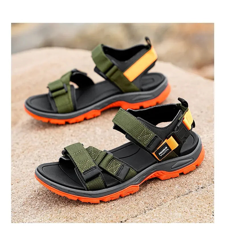 Men's Casual Outdoor Sport Sandals — Adjustable Ankle-Wrap Beach & Hiking Sandals