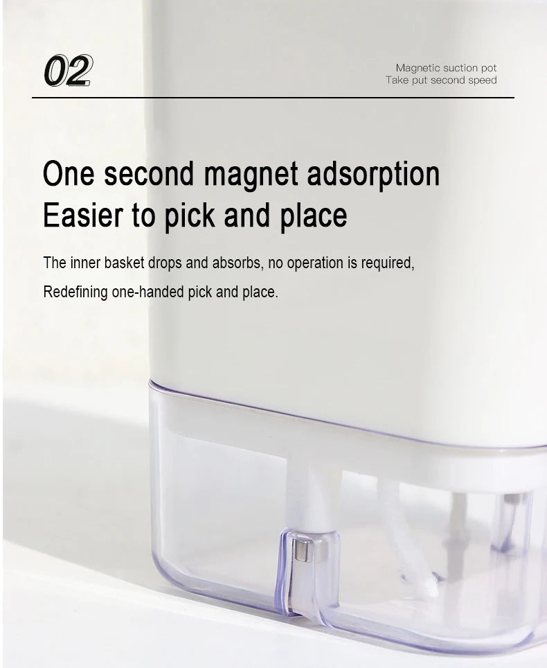 Double-Deck Self-Watering Planter Pot — Magnetic Plastic with Cotton Wick for Indoor & Garden Use