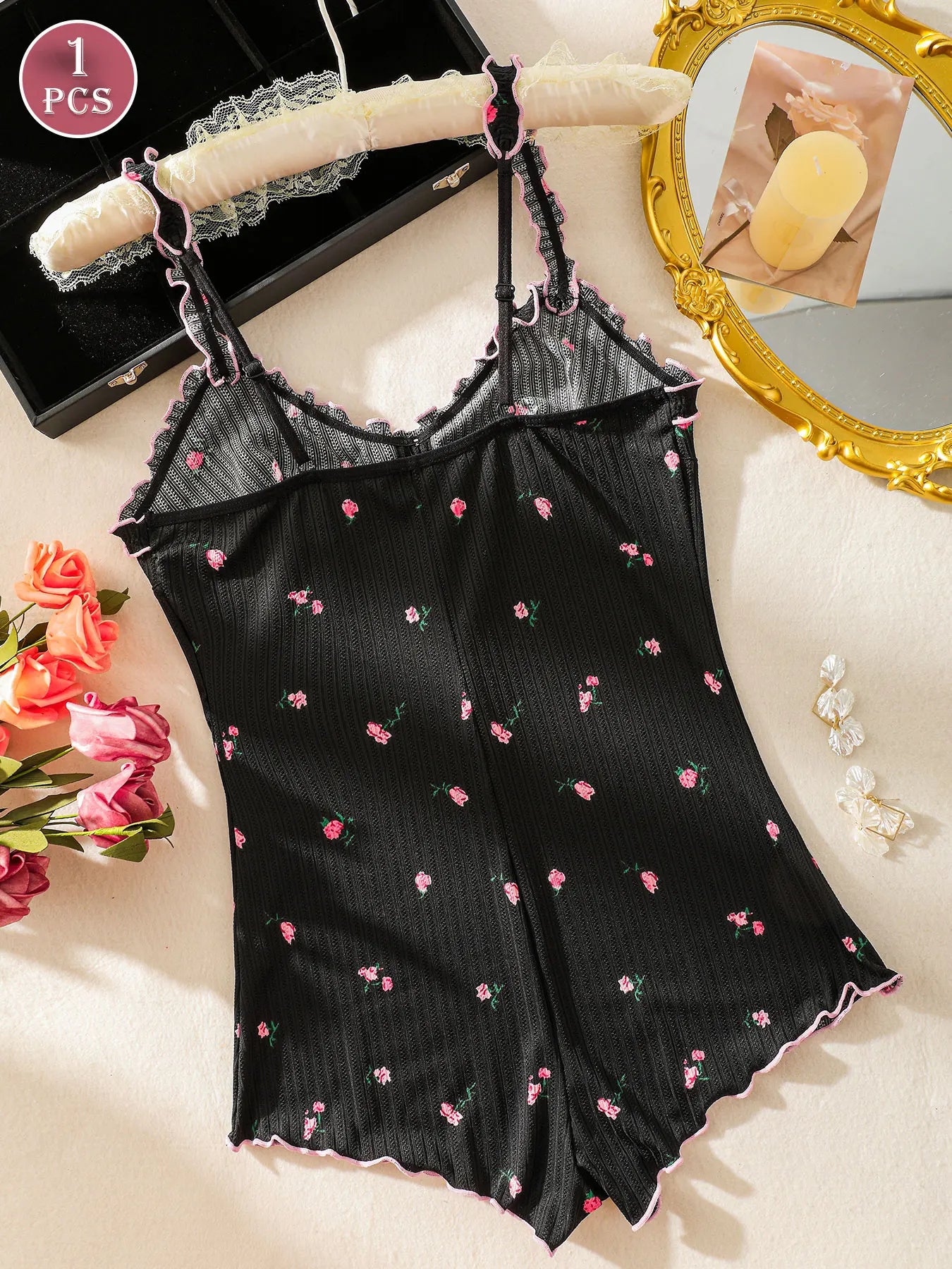 Women's Sleeveless One-Piece Pajama Jumpsuit | Casual Loungewear Sleepwear