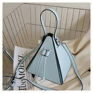 Triangle Shape PU Shoulder Bag – Luxury Designer Hard Shell Crossbody Handbag for Women