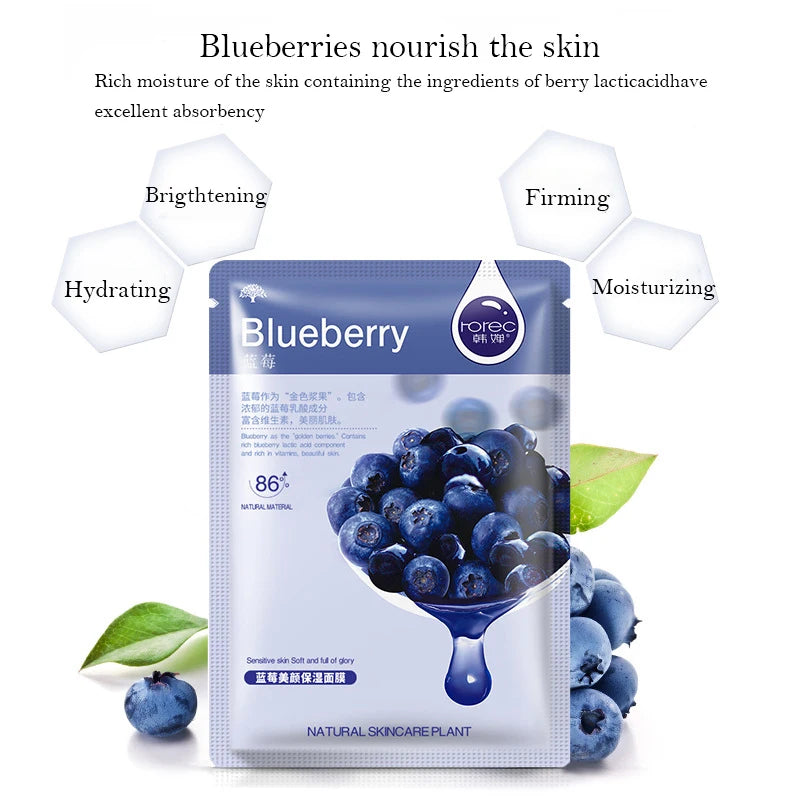 Natural Plant Aloe & Fruit Facial Sheet Masks — 10-Pack Korean Skincare