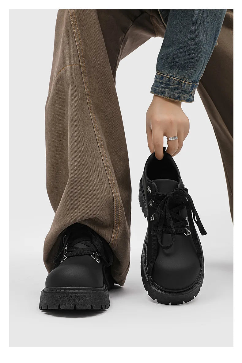 Men's Derby Workwear Leather Shoes — Thick Sole Lace-Up Casual Dress Shoes (Sizes 39-46)