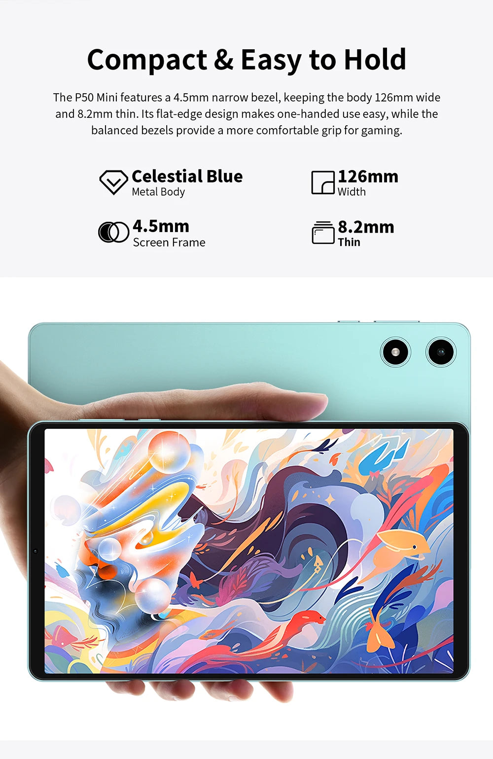 Teclast P50 Mini 8.7" Android 15 Tablet – 12GB RAM, 128GB, 90Hz, Widevine L1