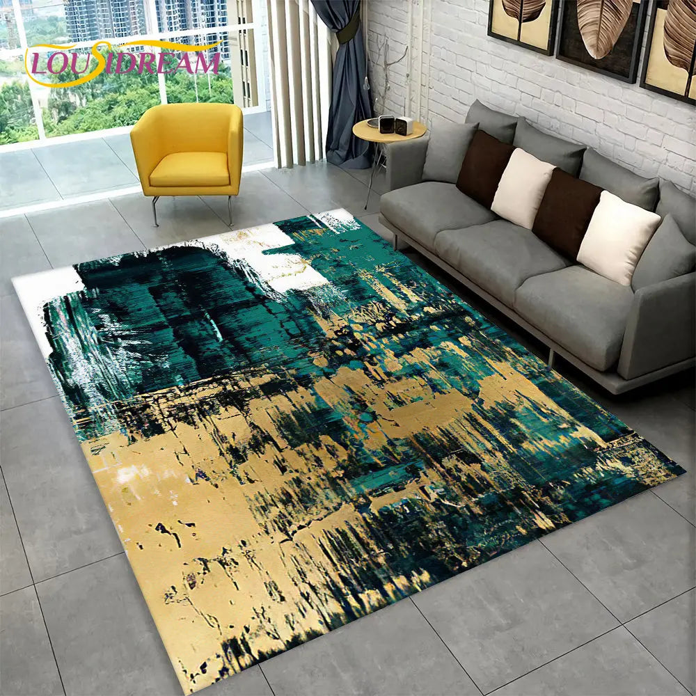 3D Geometric Illusion Area Rug – Non-Slip Modern Carpet for Living Room & Bedroom