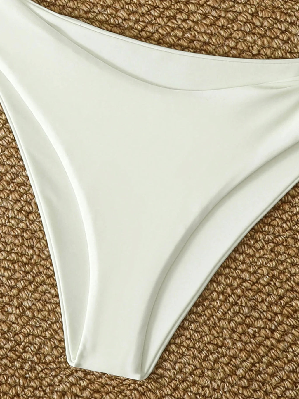 Sexy White Bikini Set 2026 | Metal Buckle, Pleated Push-Up Bra, Thong, Summer Bathing Suit