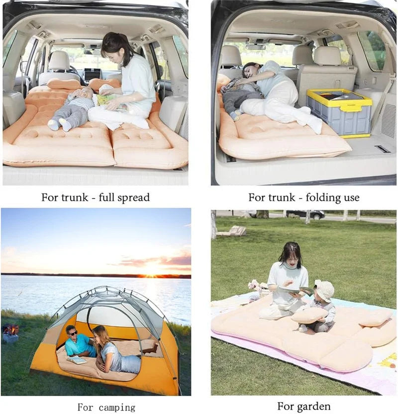 Car Air Inflatable Travel Mattress Bed — Universal Back Seat Camping Mat