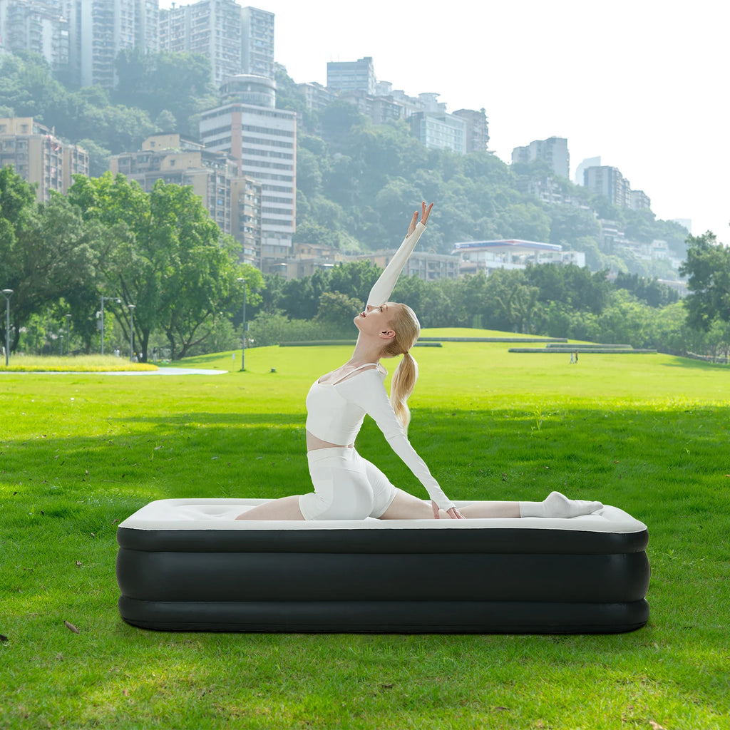 JHK Double-Height Air Mattress – 660 lbs Capacity, Non-Slip Bottom, Queen & Twin, Home & Camping