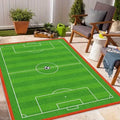 Football Print Area Rug – Black & White Sports Carpet for Bedroom, Living Room & Yoga