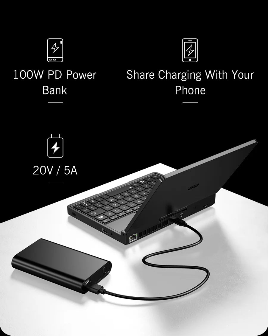 GPD Pocket 4 8.8" Mini Laptop – AMD Ryzen AI 9 HX 370, Up to 64GB LPDDR5X, 2TB NVMe, 144Hz Touch, Windows 11