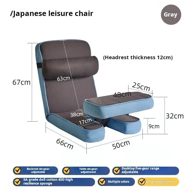 Cotton Folding Floor Sofa with Backrest