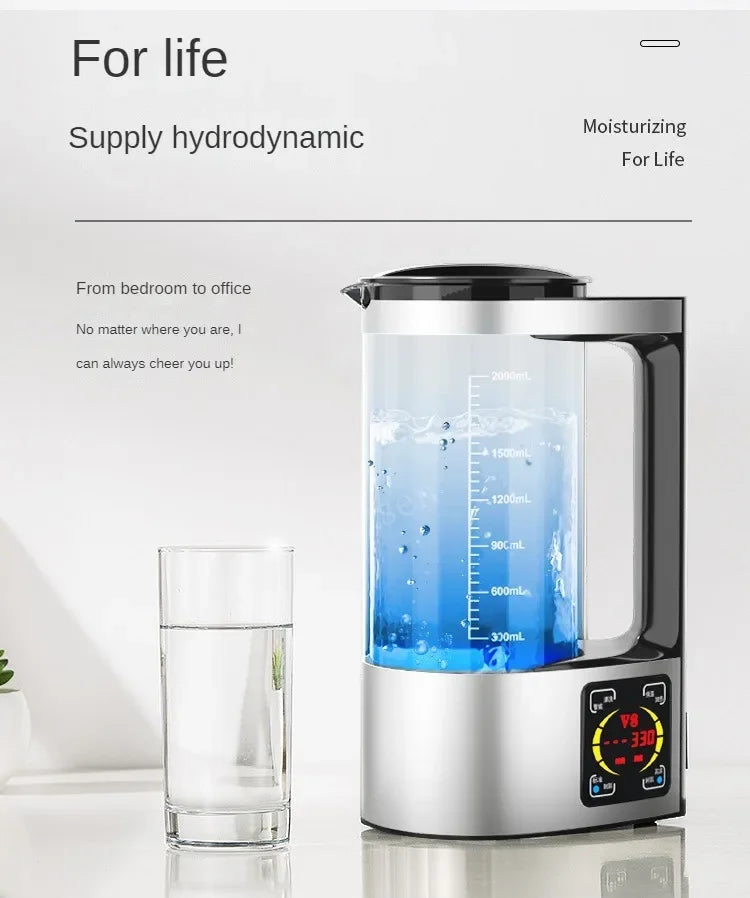 2L Hydrogen-Rich Water Kettle — Electric Ionizer Machine with Titanium Filter, 100–240V
