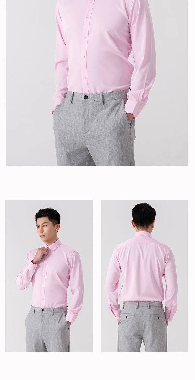 Men's Slim Fit Long Sleeve Business Shirt — Tailored Formal Dress Shirt