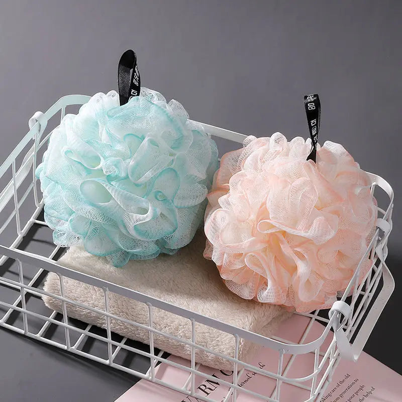 Soft Pearl Bath Bubble Flower Ball – Non-Scatter Bathing Sponge for Rich Lather