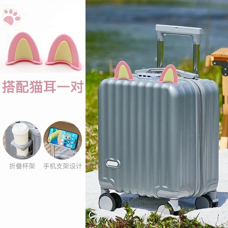 14" Lightweight Carry-On Boarding Suitcase with Cup Holder — Compact Travel Luggage