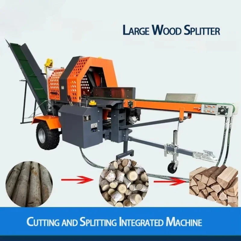 2-in-1 Hydraulic Log Splitter & Firewood Processor – 13.5HP Gas, 5m³/H for Home & Commercial