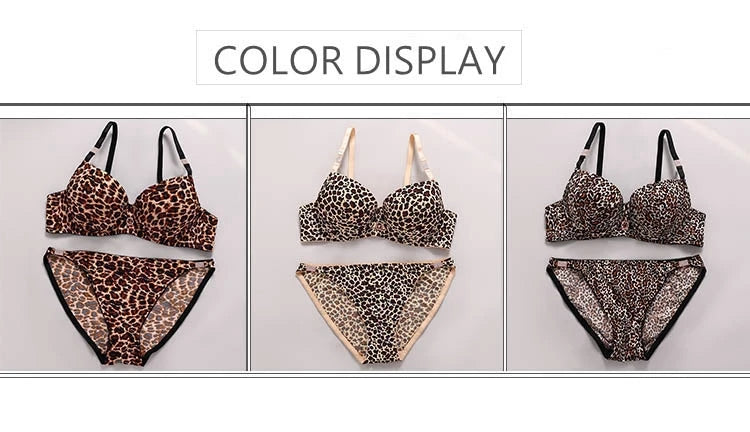 Sexy Leopard Print Push-Up Bra & Underwear Set