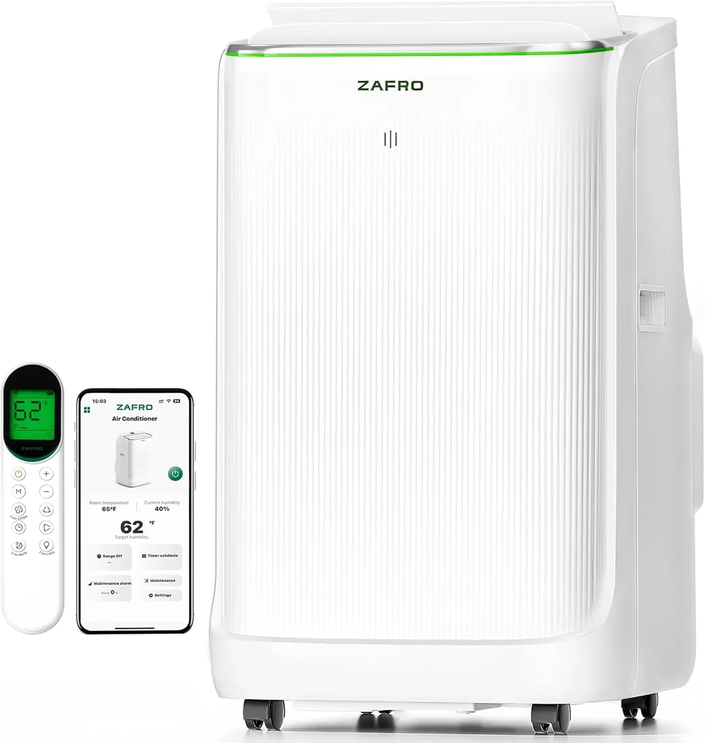 14,000 BTU Dual Hose Portable Air Conditioner — Inverter Technology, Ultra Quiet 42dB, Drainage-Free, APP & Remote Control