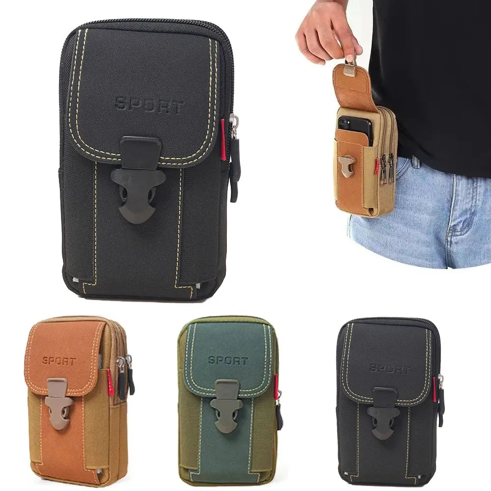 Men's Tactical MOLLE Belt Phone Holster – Waist Bag, Card Holder & Duty Belt Pack