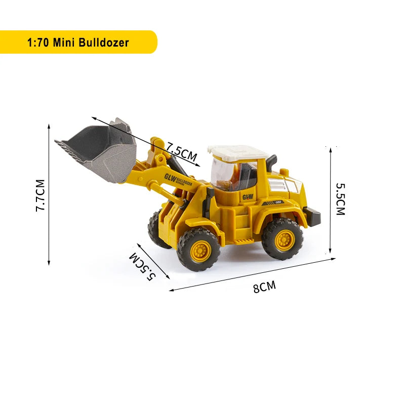 Die-Cast Engineering Vehicle Toy – Excavator, Crane, Bulldozer & Backhoe for Kids