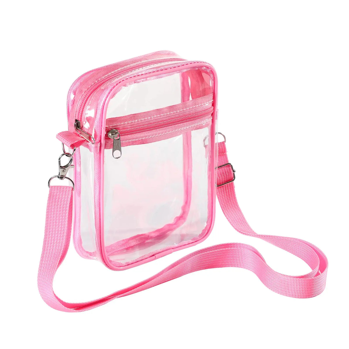 Women's Clear Stadium Crossbody Bag – PVC Transparent Shoulder Purse with Front Pocket