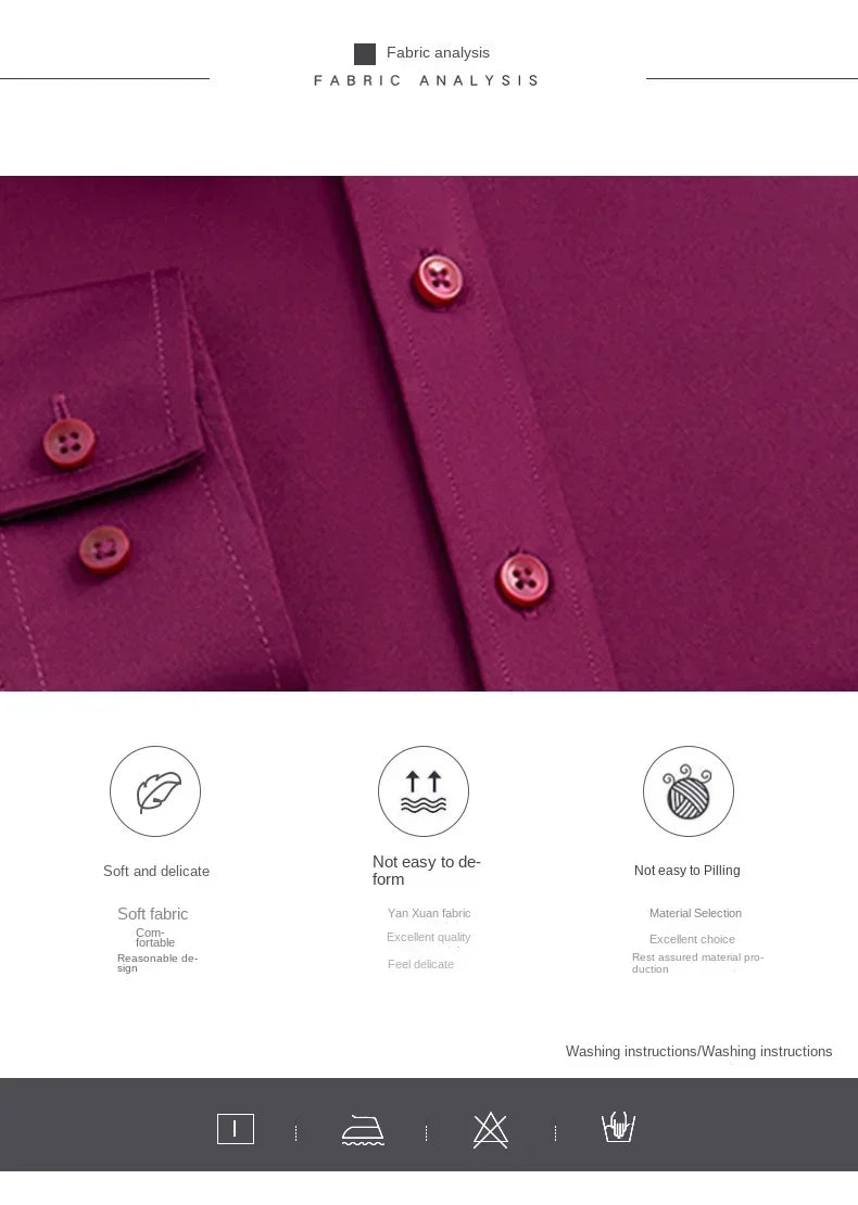 Men's Non-Iron Business Stand Collar Dress Shirt — Wrinkle-Free Formal Shirt
