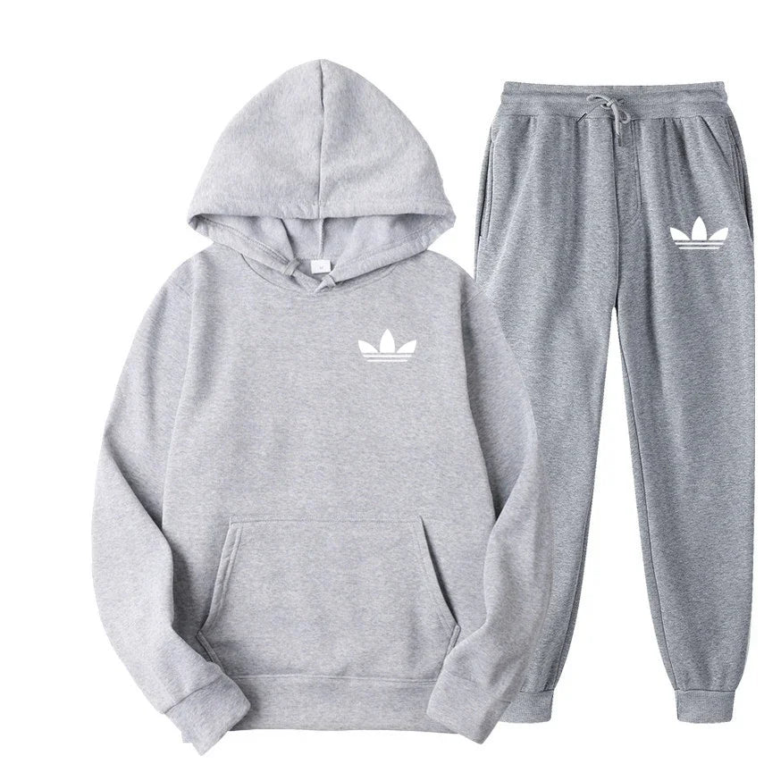 Men's Two-Tone Hoodie & Pants Casual Tracksuit Set – Outdoor Jogging Luxury Sport Suit