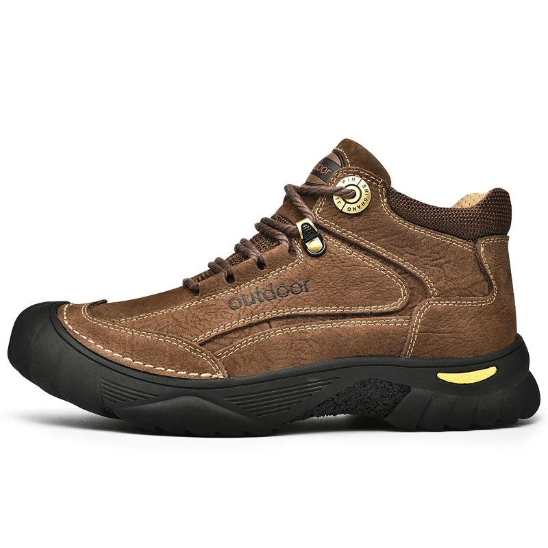 Men's Cow Leather Lace-Up Ankle Boots