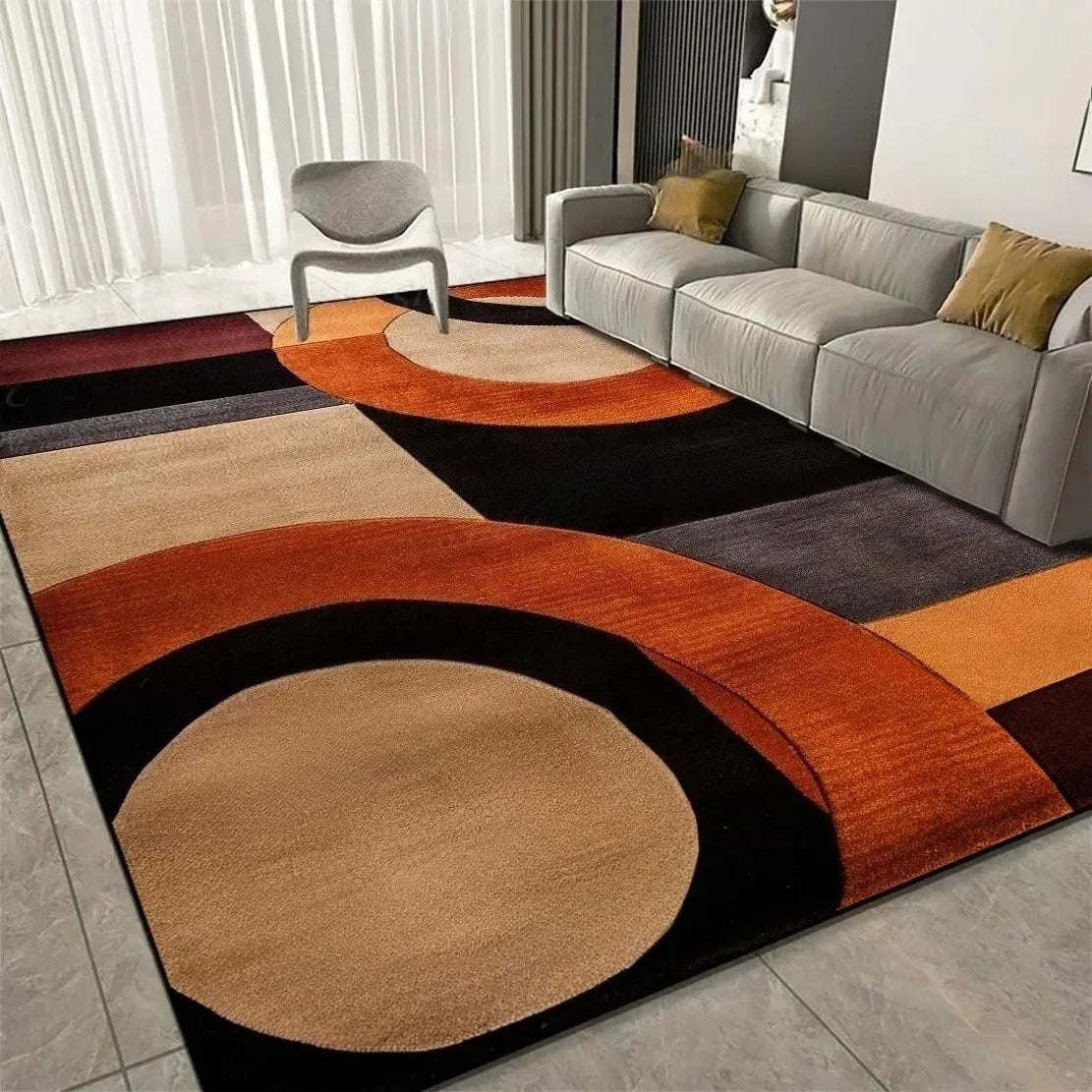 Modern Curve Non-Slip Area Rug – Durable Floor Mat for Living Room, Bedroom & Kitchen, 4 Colors & 3 Sizes