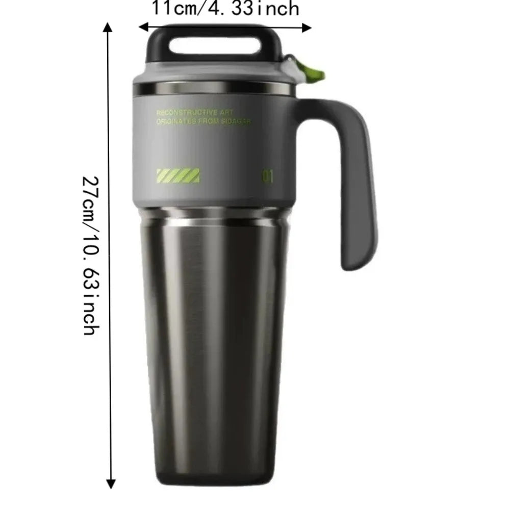 304 SS Insulated Car Tumbler with One-Click Lid & Built-In Straw – Food Safe, 27cm, Gray/Orange/White/Black