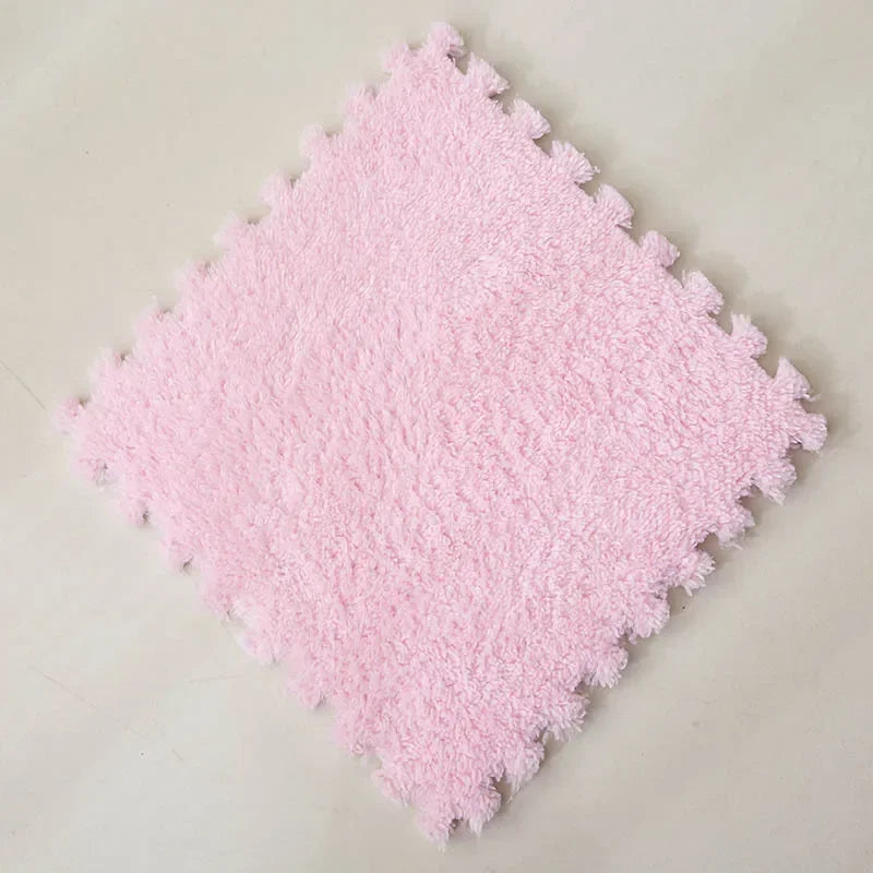 Soft Plush Kids Play Mat – Interlocking Foam Puzzle Carpet Tiles for Children, 10 or 20 Pcs