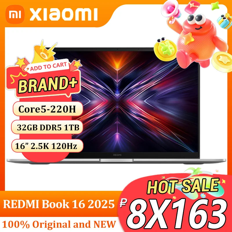 Xiaomi Redmi Book 16 2025 – Intel Core 5-220H, 16GB/32GB DDR5, 512GB/1TB SSD, 16" 2.5K 120Hz, Win11