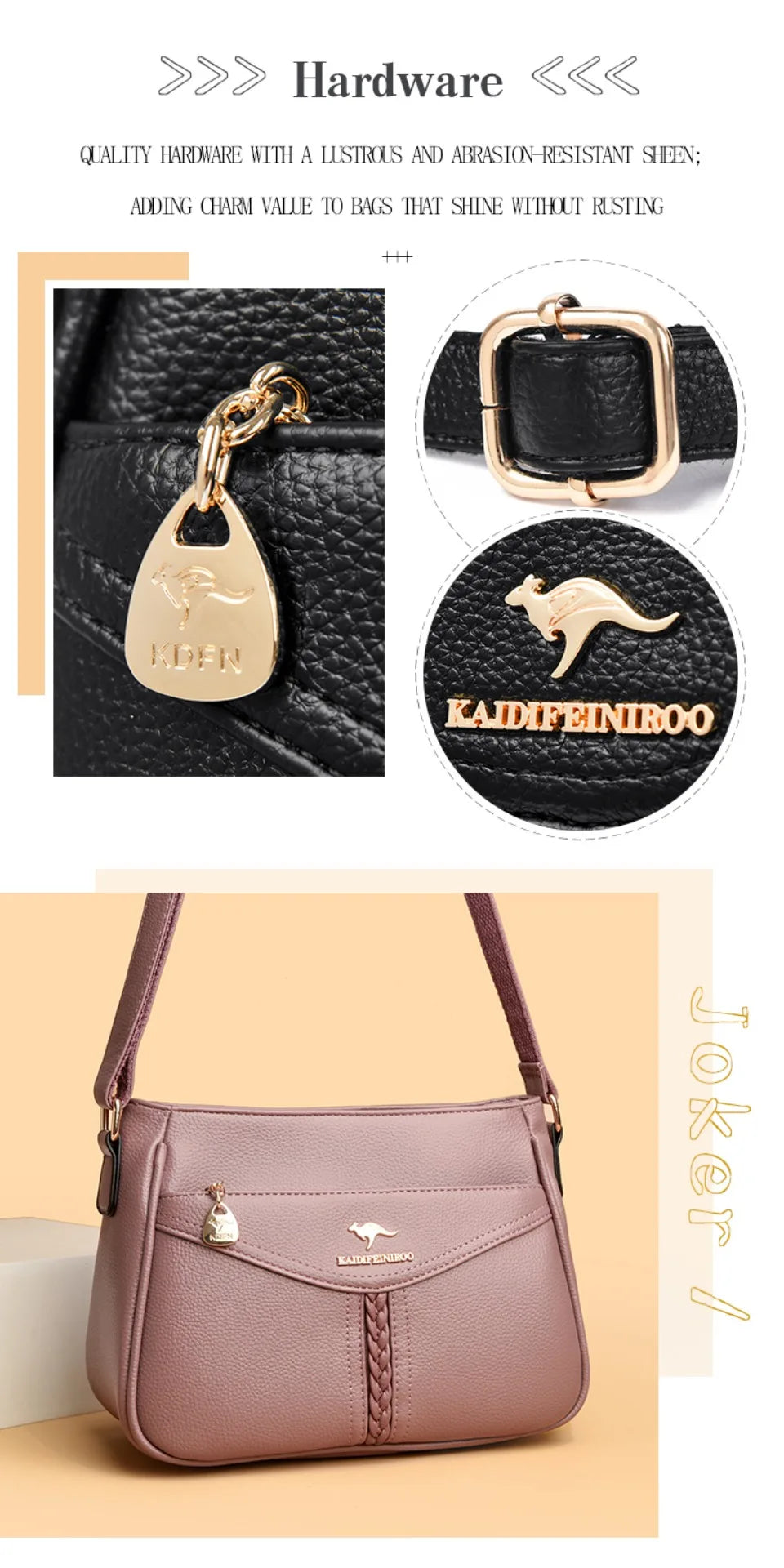 VANDERWAH Luxury PU Flap Shoulder Bag – Letter & Sequin Designer Crossbody Handbag for Women