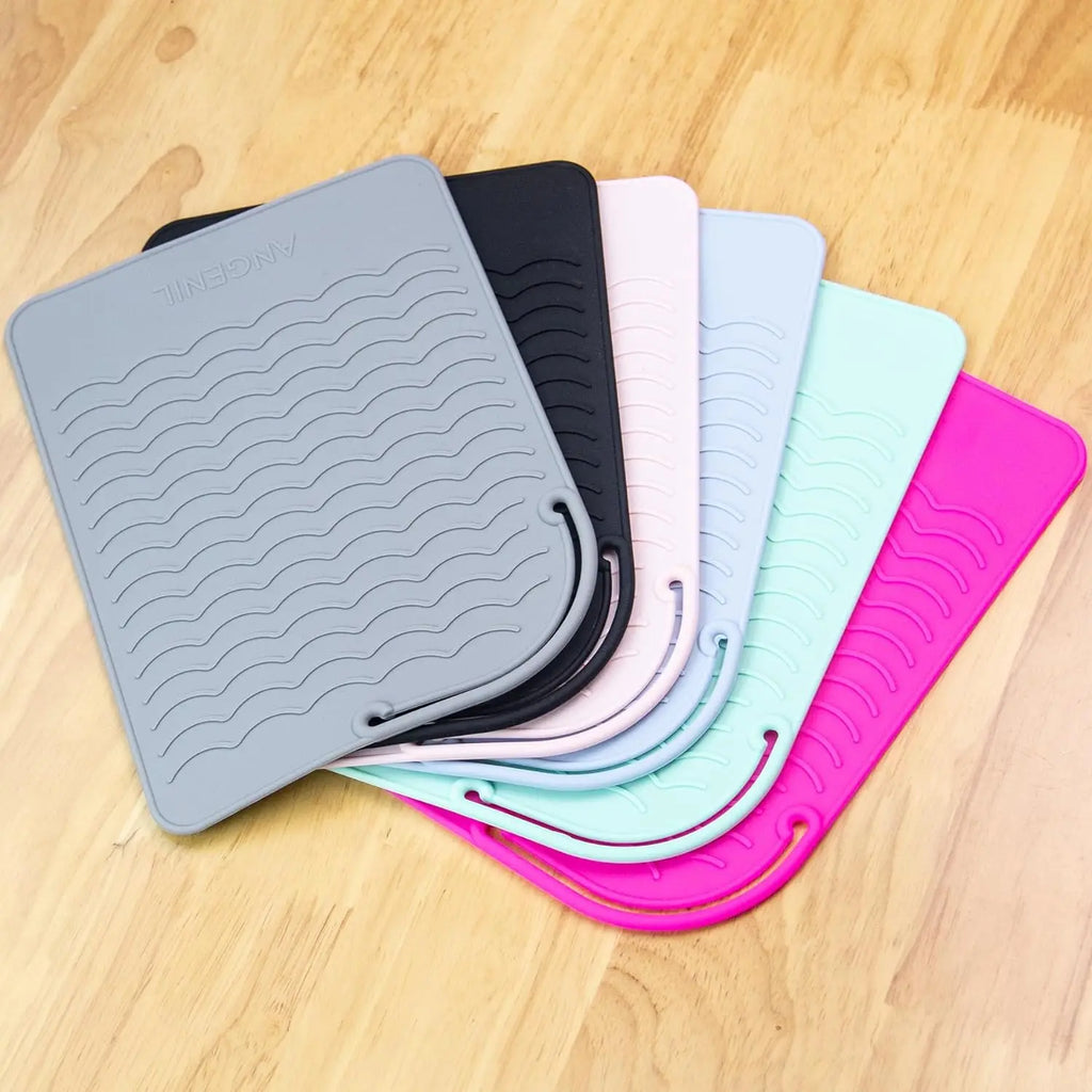 Silicone Heat Resistant Mat — Travel Hair Tool Pad for Flat Iron & Curling Iron