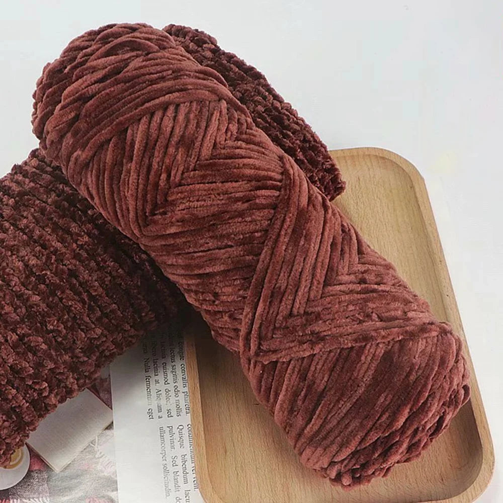 Chenille Soft Velvet Yarn – 95g Blended Knitting Wool for Crochet Scarves, Baby Blankets & Hats