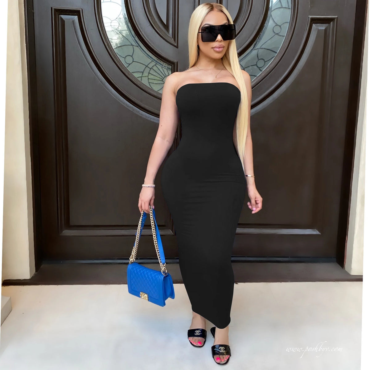 Women's Sexy Sleeveless Chest Wrap Long Beach Dress – Strapless Maxi Dress