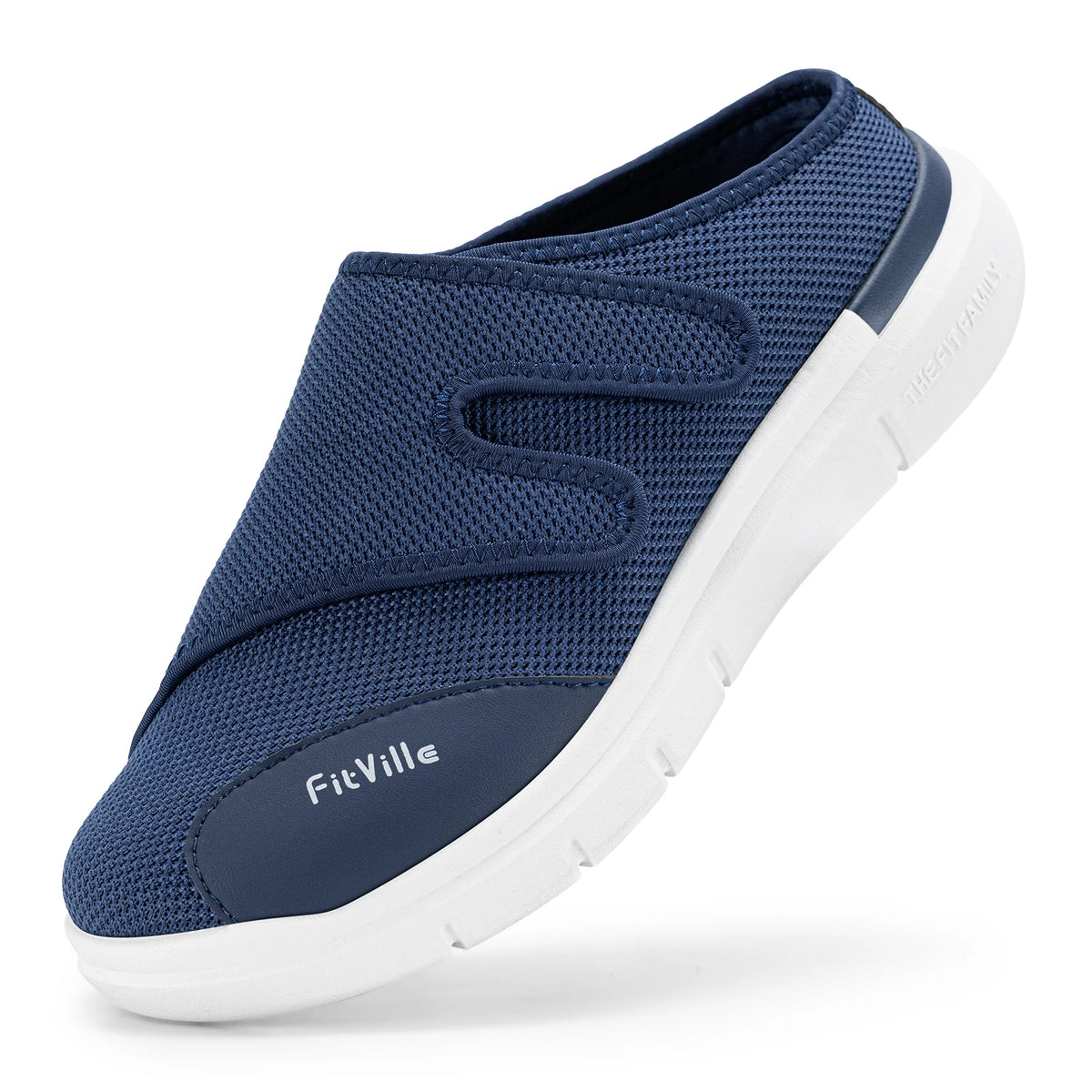 Men's Extra Wide Diabetic Half Slippers – Adjustable Lightweight for Swollen Feet & Plantar Fasciitis