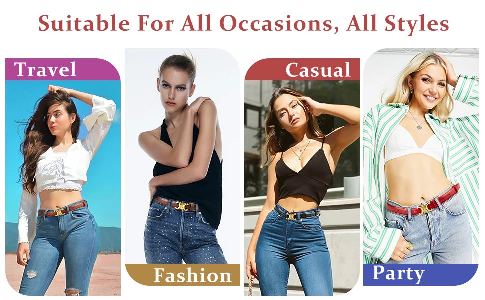 Double C Designer Fashion Belt — Versatile Waist Belt for Dresses & Jeans