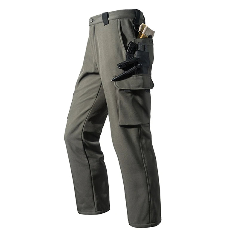 Men's Fleece Softshell Cargo Hiking Pants — Outdoor Tactical Trousers M–5XL