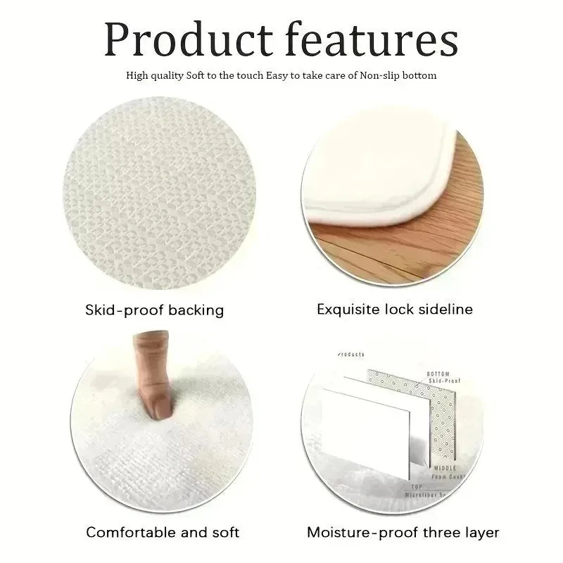 Modern Printed Floor Mat – Soft Lines Design, Living Room, Bedroom, Kitchen, Terrace & Office