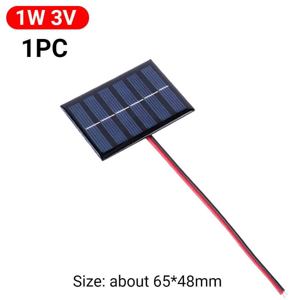 Mini Polysilicon Solar Panel Module – 0.3W to 5W DIY Solar Battery Charger for Garden Lights & Pumps