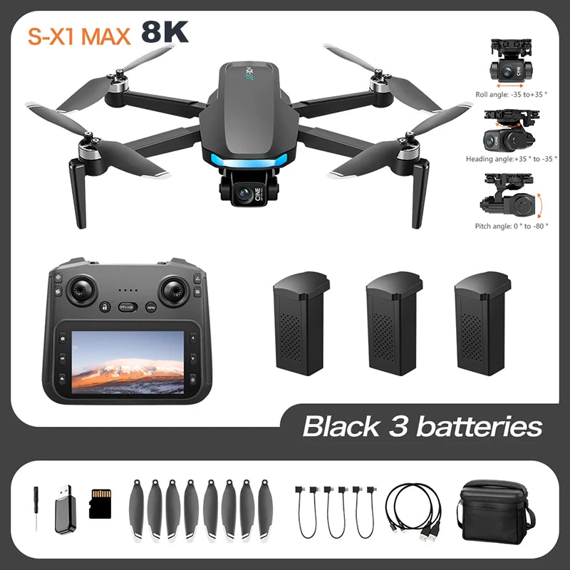 S-X1 GPS Drone with Dual Camera & 180° Tilt