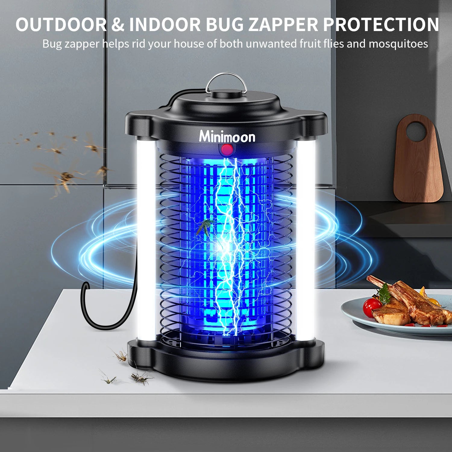 Outdoor Bug Zapper 4200V 15W — LED Mosquito Zapper & Electric Fly Trap for Yard & Backyard