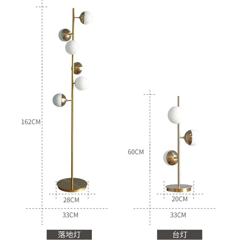 Glass Globe Lamp – Vertical Multi-Light Design