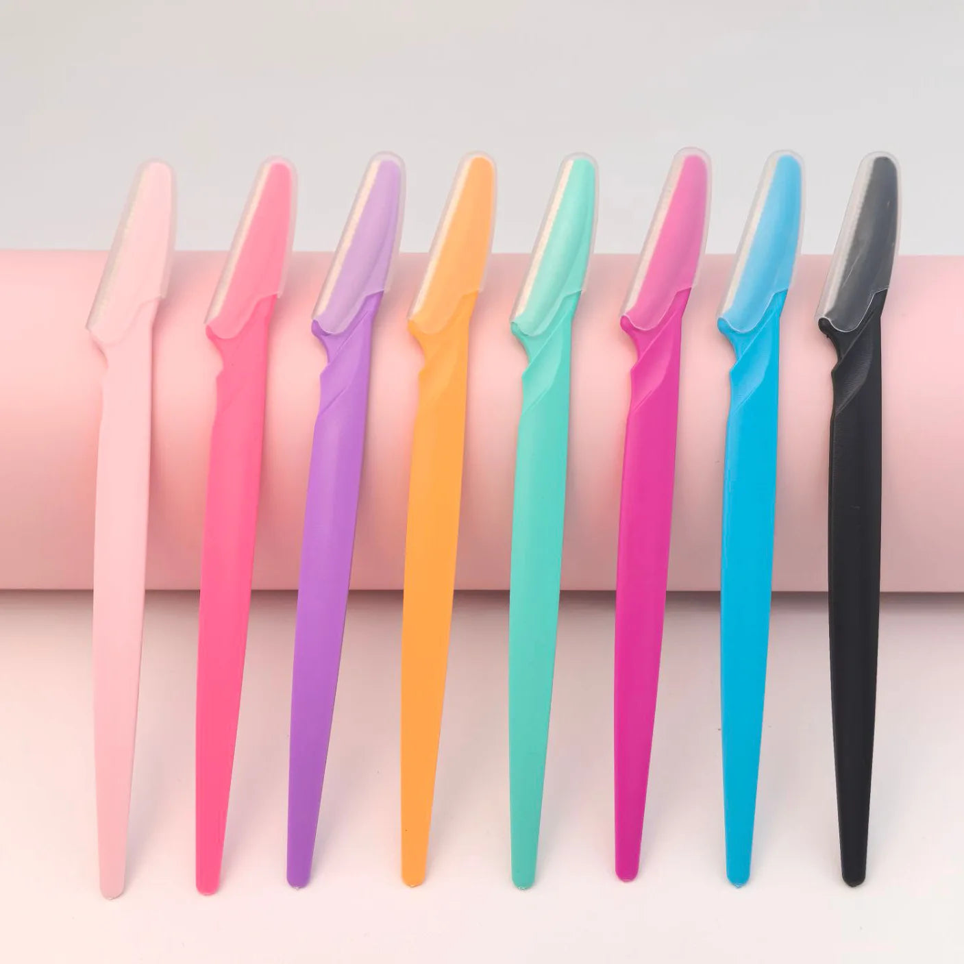 10-Piece Mixed Stainless Steel Matte Eyebrow Razors: Candy-Colored, Safety-Type with Straight Handle