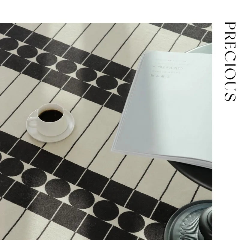 French Retro Checkerboard Plush Rug – Large Area Plaid Carpet for Bedroom & Living Room, 20 Styles & 10 Sizes