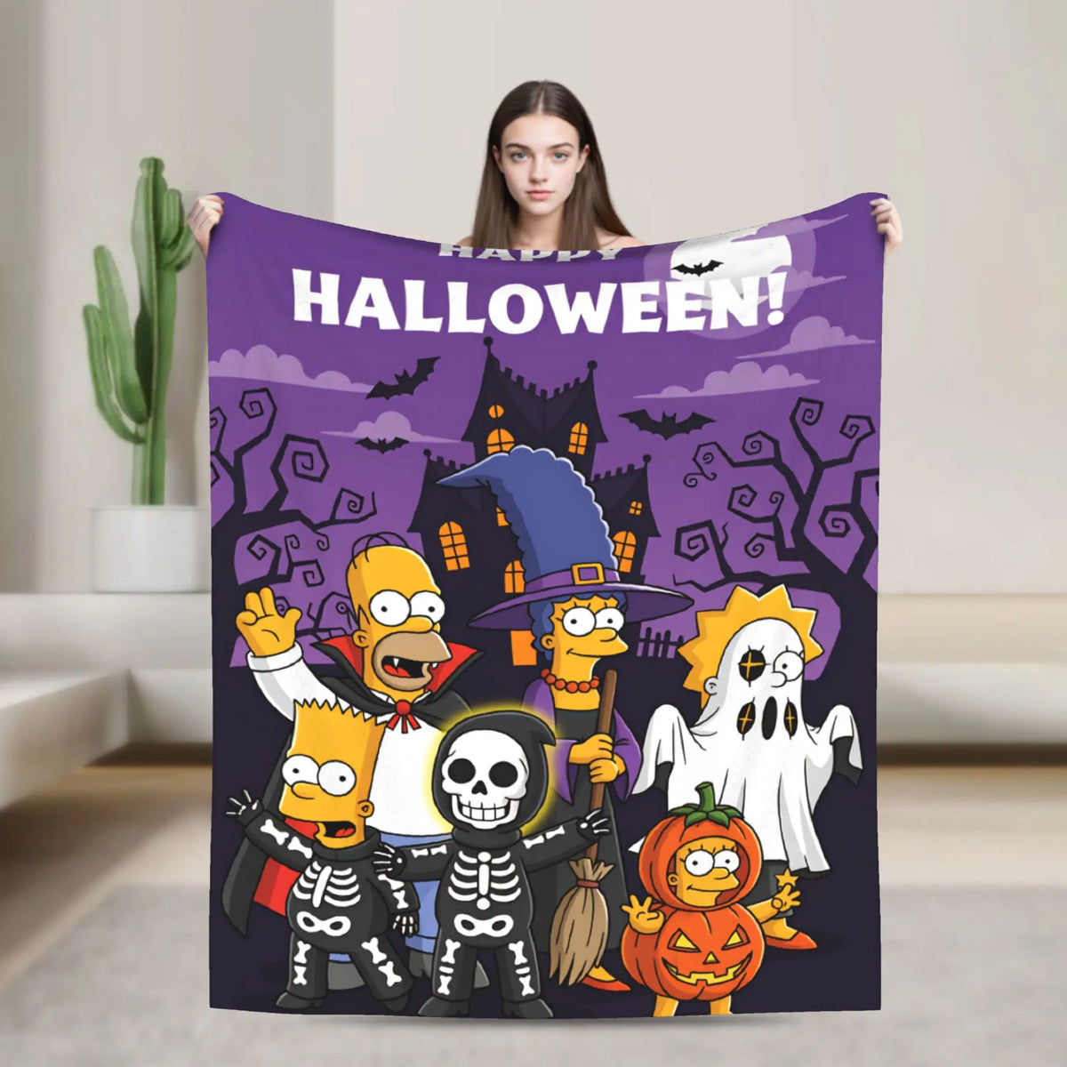 Simpsons Character Super Soft Plush Throw Blanket – Flannel Fleece Bedspread