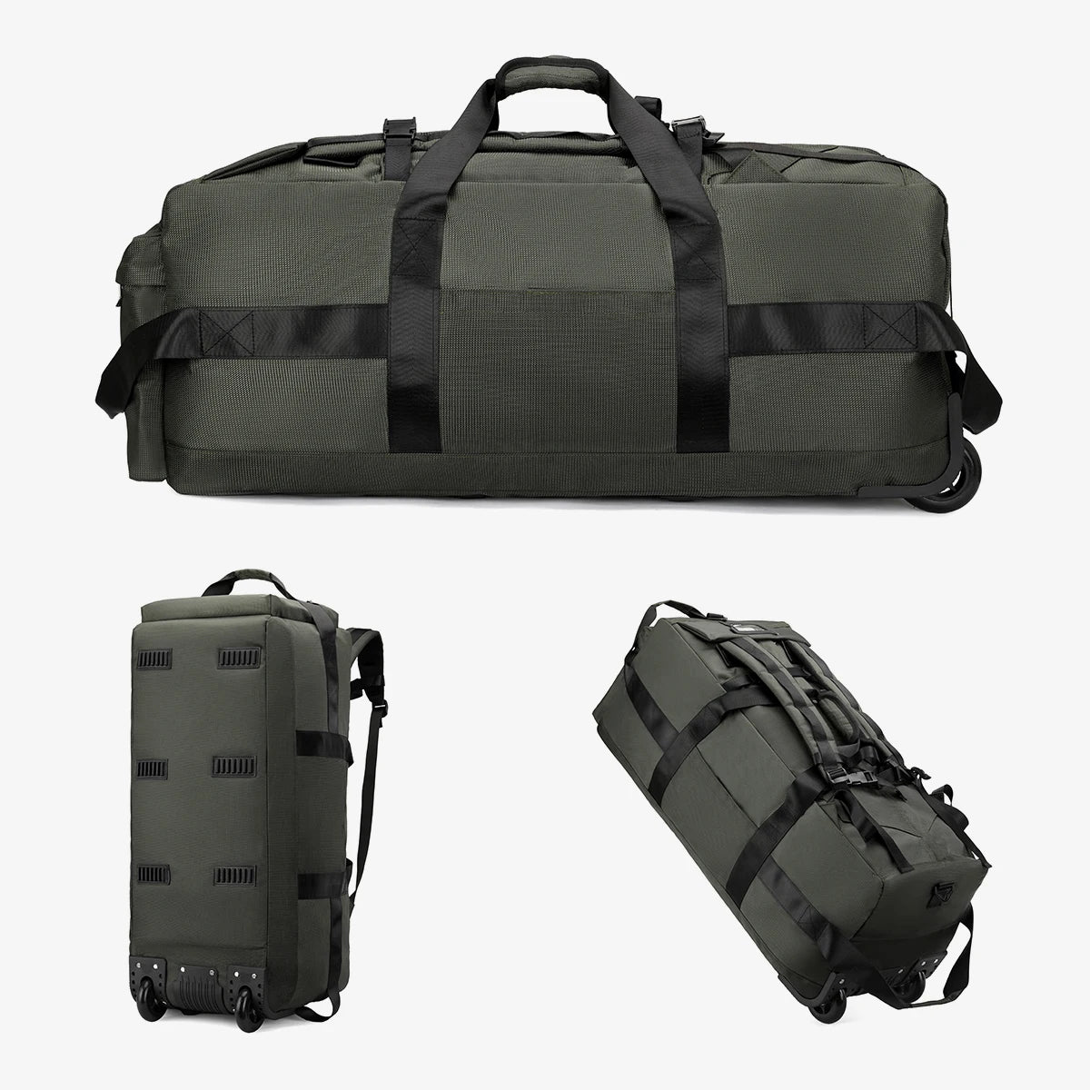 Large Capacity Unisex Rolling Duffel Travel Bag