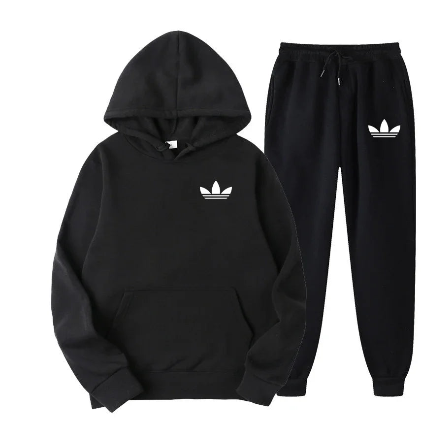 Men's Two-Tone Hoodie & Pants Casual Tracksuit Set – Outdoor Jogging Luxury Sport Suit