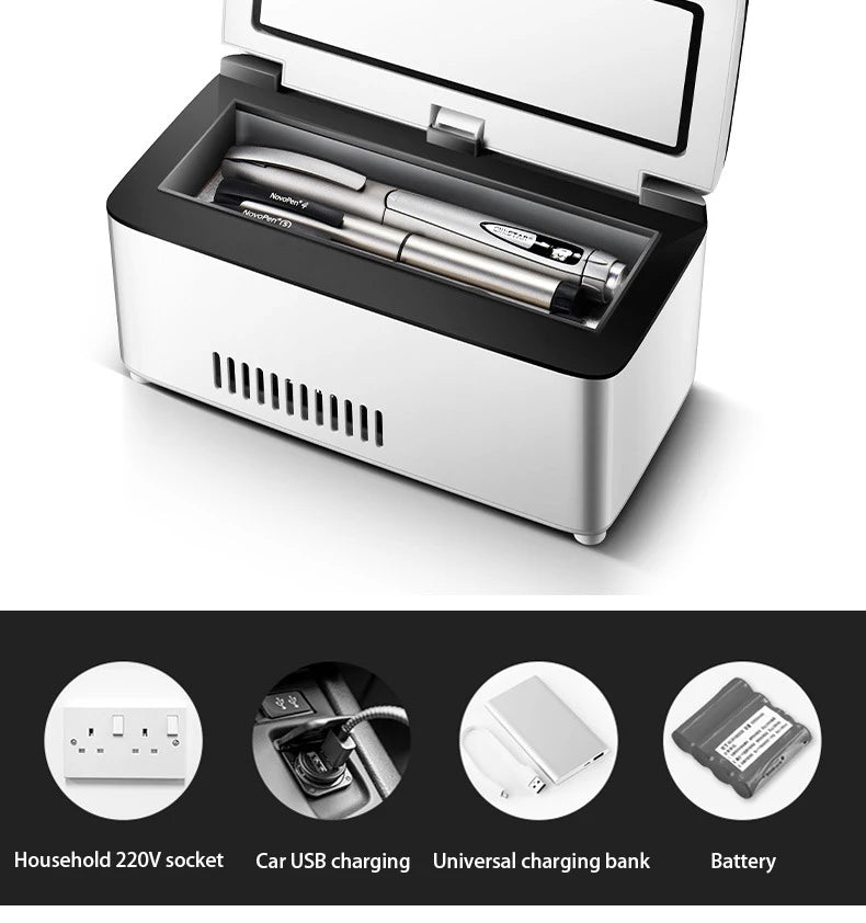 10400mAh Portable Insulin Refrigerator – USB Rechargeable Mini Cold Box with Constant Temperature Cooler Bag