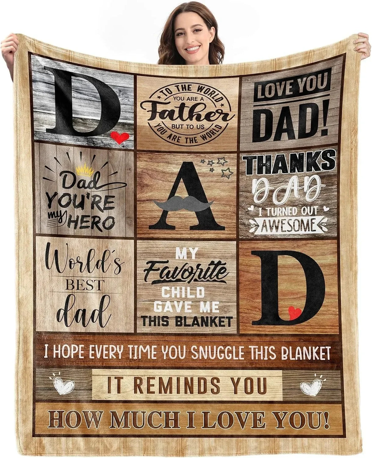 Family Gift Throw Blanket – Soft Warm Personalized Gift for Dad, Mom, Grandparents & Family